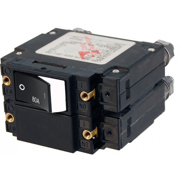 Interruptor automático de doble polo elevado serie C Rocker80A CA (a granel) - N°1 - comptoirnautique.com