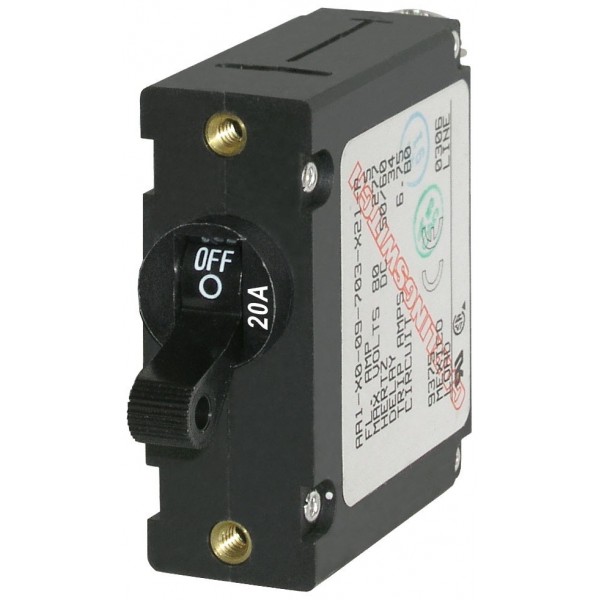 Interruttore automatico serie A Interruttore basculante unipolare 20A Nero - N°1 - comptoirnautique.com