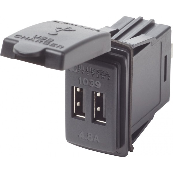 12 / 24VDC Doppel-USB-Ladegerät 4.8A Umschalter - N°1 - comptoirnautique.com