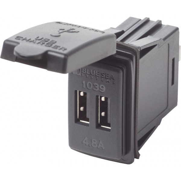 12 / 24VDC dual USB charger 4.8A Switch - N°1 - comptoirnautique.com 