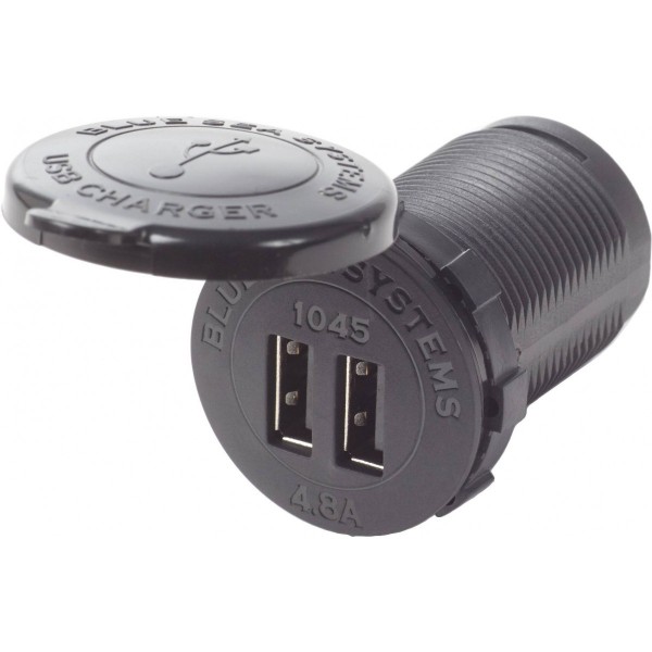 caricatore USB doppio da 12 / 24VDC con spina da 4,8A - N°1 - comptoirnautique.com