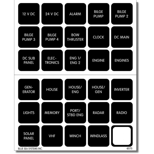 Kit di etichette DC H2O 30 Square Black V2 - N°1 - comptoirnautique.com