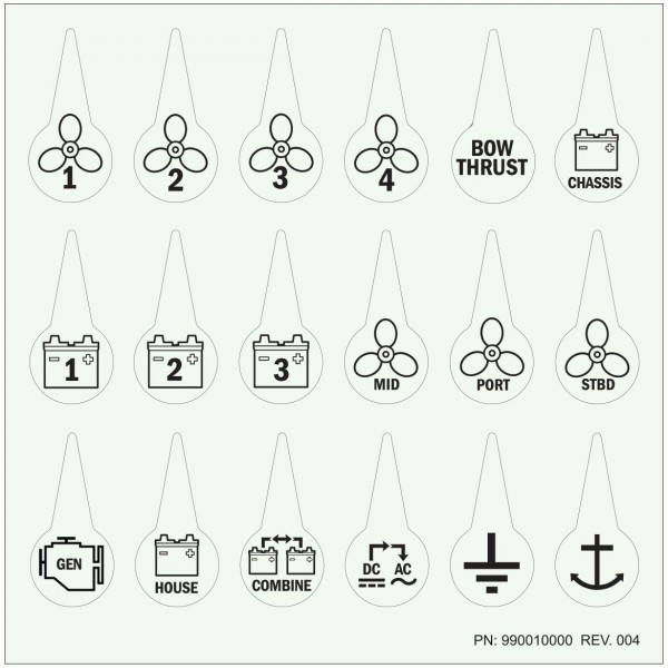 Kit d’étiquettes Interrupteur de batterie ICON (en vrac) - N°1 - comptoirnautique.com