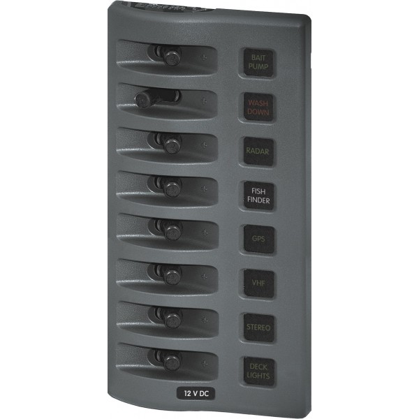 Pannello WD 12VDC con fusibile 8pos Grigio (sostituisce 4308B-BSS) - N°1 - comptoirnautique.com