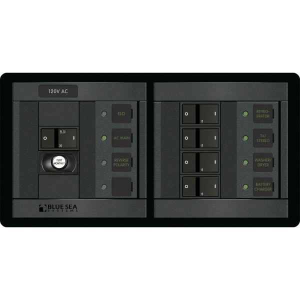 Pannello 360 120VAC 5pos con ELCI Main 30A FR H (sostituisce 1193B-BSS) - N°1 - comptoirnautique.com