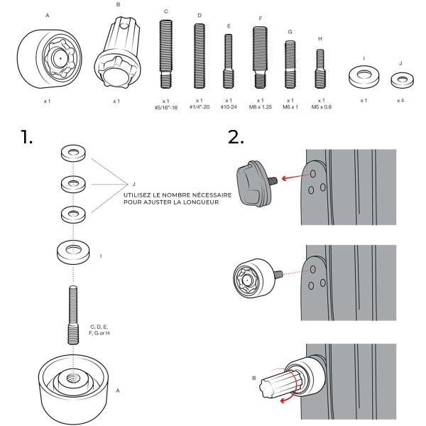 Kit antifurto per braccio + staffa per supporto sfera C - N°6 - comptoirnautique.com