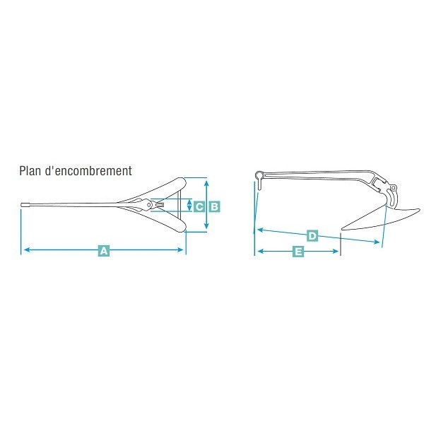 Ancora CQR zincata 81 Kg - N°2 - comptoirnautique.com