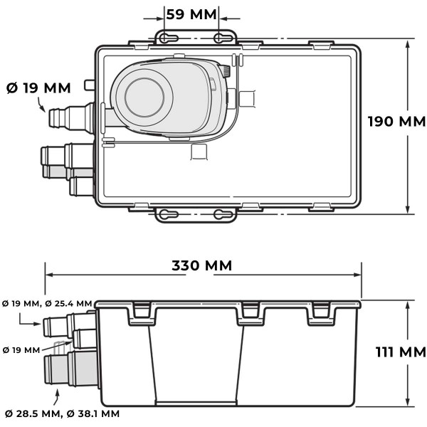 Sistema di trattamento delle acque grigie di grandi dimensioni - 12V - 47 L/min - N°9 - comptoirnautique.com