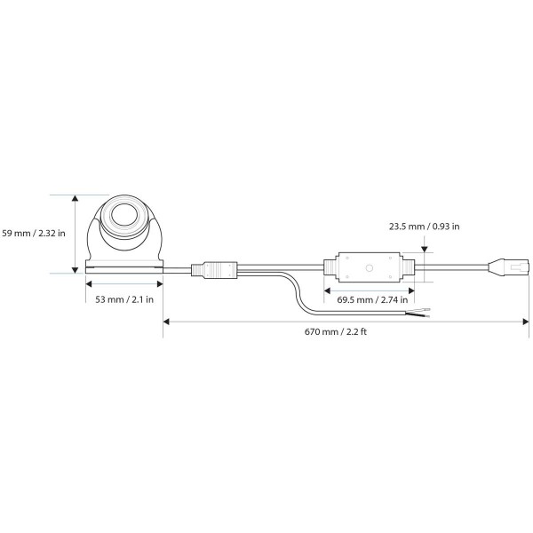 Caméra marine Raymarine CAM300 IP dimensions - N°4 - comptoirnautique.com