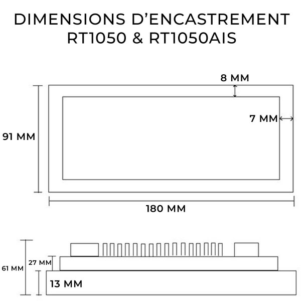 Dimensions d'encastrement de la VHF RT 1050 Navicom - N°8 - comptoirnautique.com 