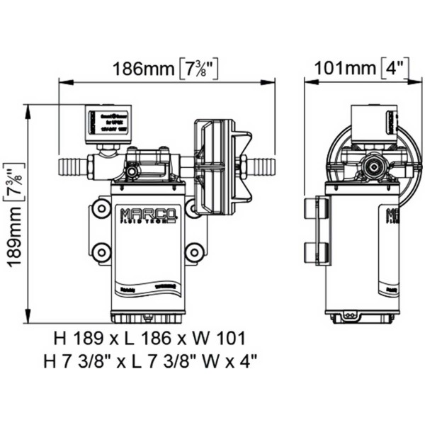 DP3/E pompa di lavaggio - 12/24V - 14 L/min - N°3 - comptoirnautique.com