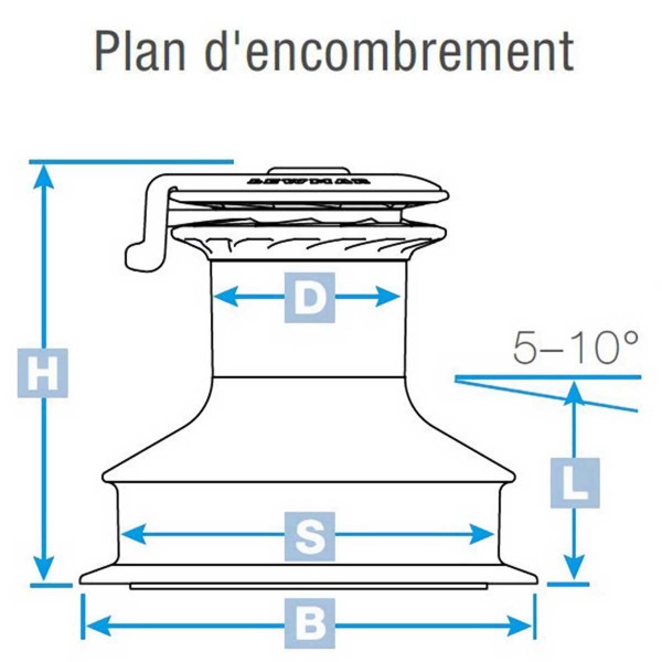 Anel de velocidade Winch EVO 40 - 2 velocidades - Cinzento - N°2 - comptoirnautique.com 