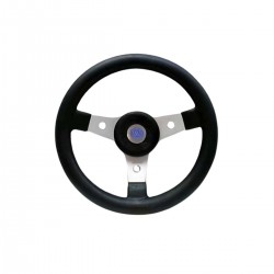 volant racing noir diamètre 320 mm kent de face
