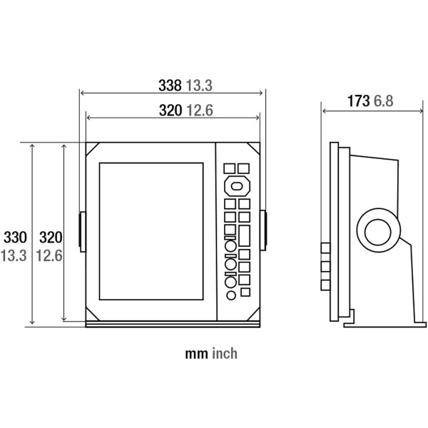 Dimensions de l'écran radar Furuno FR12 - N°5 - comptoirnautique.com