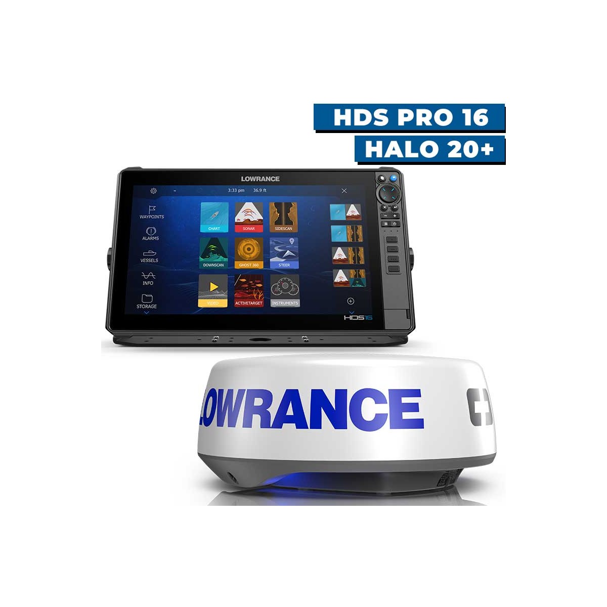 Pack radar Lowrance HDS Pro 16 et radar Halo 20+