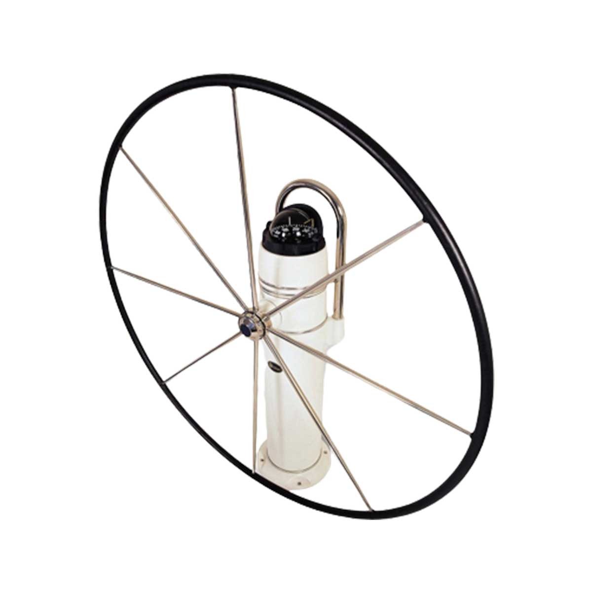 barre à roue commodore plate 8 rayons 122 cm avec gainage lewmar de face