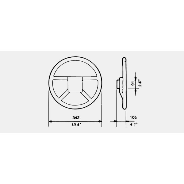 dimensions volant v33b ultraflex de face - N°1 - comptoirnautique.com