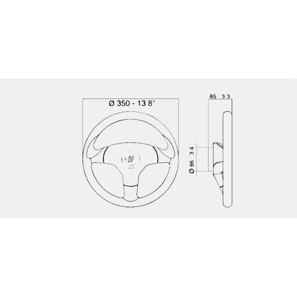 dimensions volant v61br ultraflex de face - N°1 - comptoirnautique.com