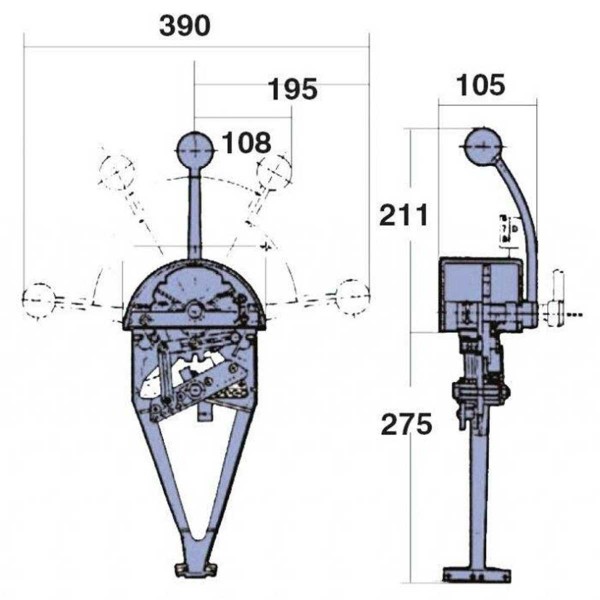 dimensions boitier de commande pupitre kobelt de face - N°2 - comptoirnautique.com