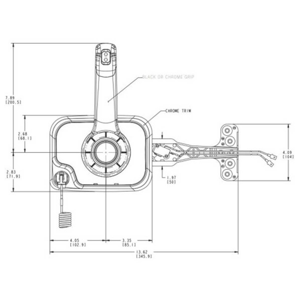 dimensions boitier de commande latéral encastré bi-fonction dometic - N°12 - comptoirnautique.com