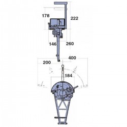 dimensions boitier de commande pupitre levier à droite kobelt de face