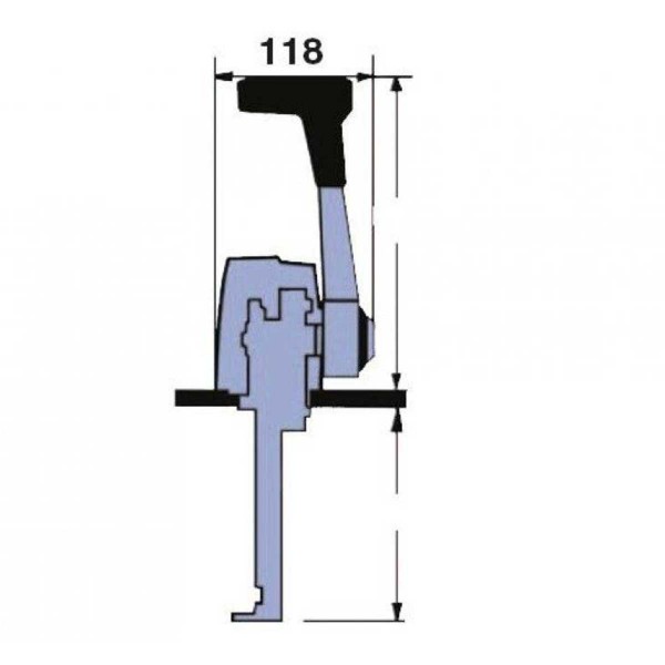 dimension boitier de commande pupitre type volvo teleflex de face - N°5 - comptoirnautique.com