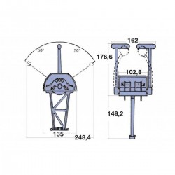 dimensions boitier de commande pupitre bi-levier mono-fonction kobelt