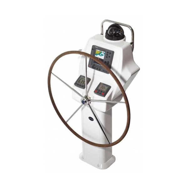 barre à roue commodore plate 5 rayons avec gainage lewmar de face 66 cm - N°2 - comptoirnautique.com