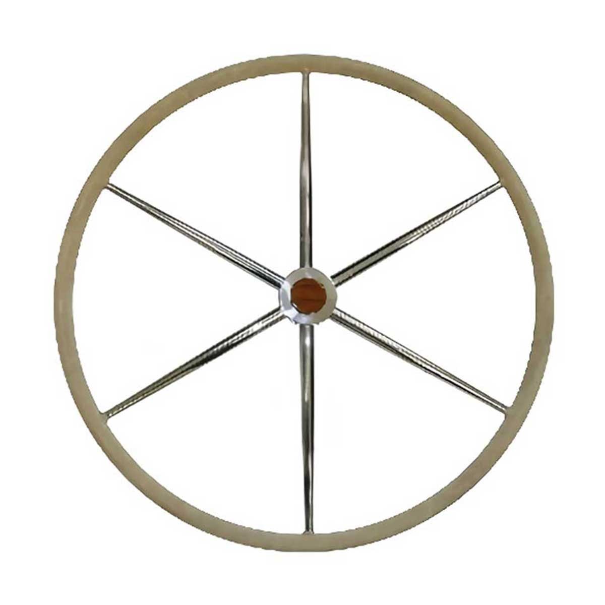 roue inox gainée cuir diamètre 700mm de face kent