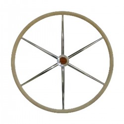 roue inox gainée cuir diamètre 700mm de face kent