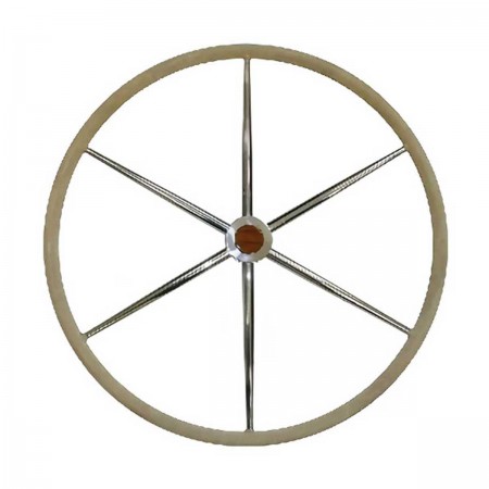 roue inox gainée cuir diamètre 700mm de face kent