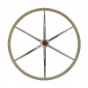 Leather-wrapped boat wheel, 700 mm diameter, 6 spokes