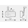 dimensions boitier de commande latéral mono-levier bi-fonction b89 noir de face ultraflex - N°2 - comptoirnautique.com