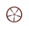 Stainless steel boat steering wheel, mahogany finish, Ø 400 mm, 5 spokes