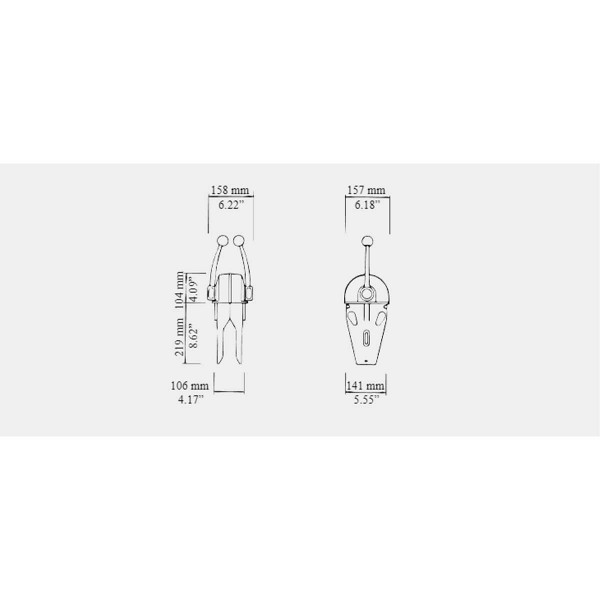 dimensions boitier de commande pupitre mono-levier bi-fonction ultraflex b103 - N°1 - comptoirnautique.com