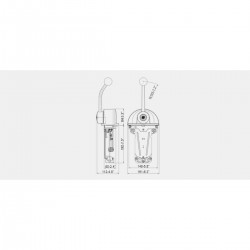 dimensions boitier de commande pupitre bi-fonction b301cr ultraflex de face