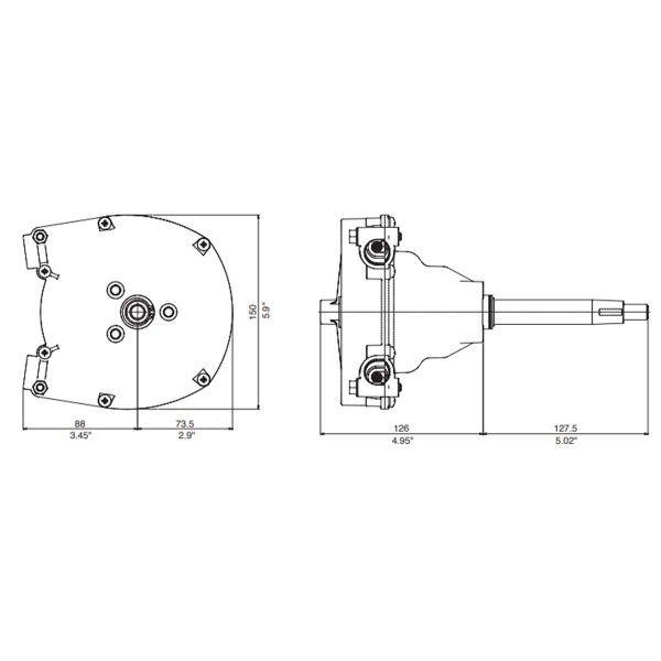 dimensions boîtier de direction mécanique T 91 ultraflex - N°3 - comptoirnautique.com