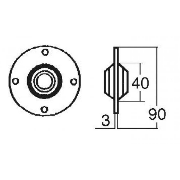 dimensions kit de fixation passe-cloison pour câble de direction seastar - N°2 - comptoirnautique.com