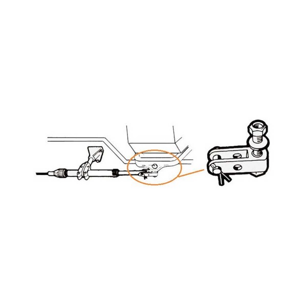 schéma d'utilisation attache moteur A75 pour câble de direction ultraflex - N°2 - comptoirnautique.com 