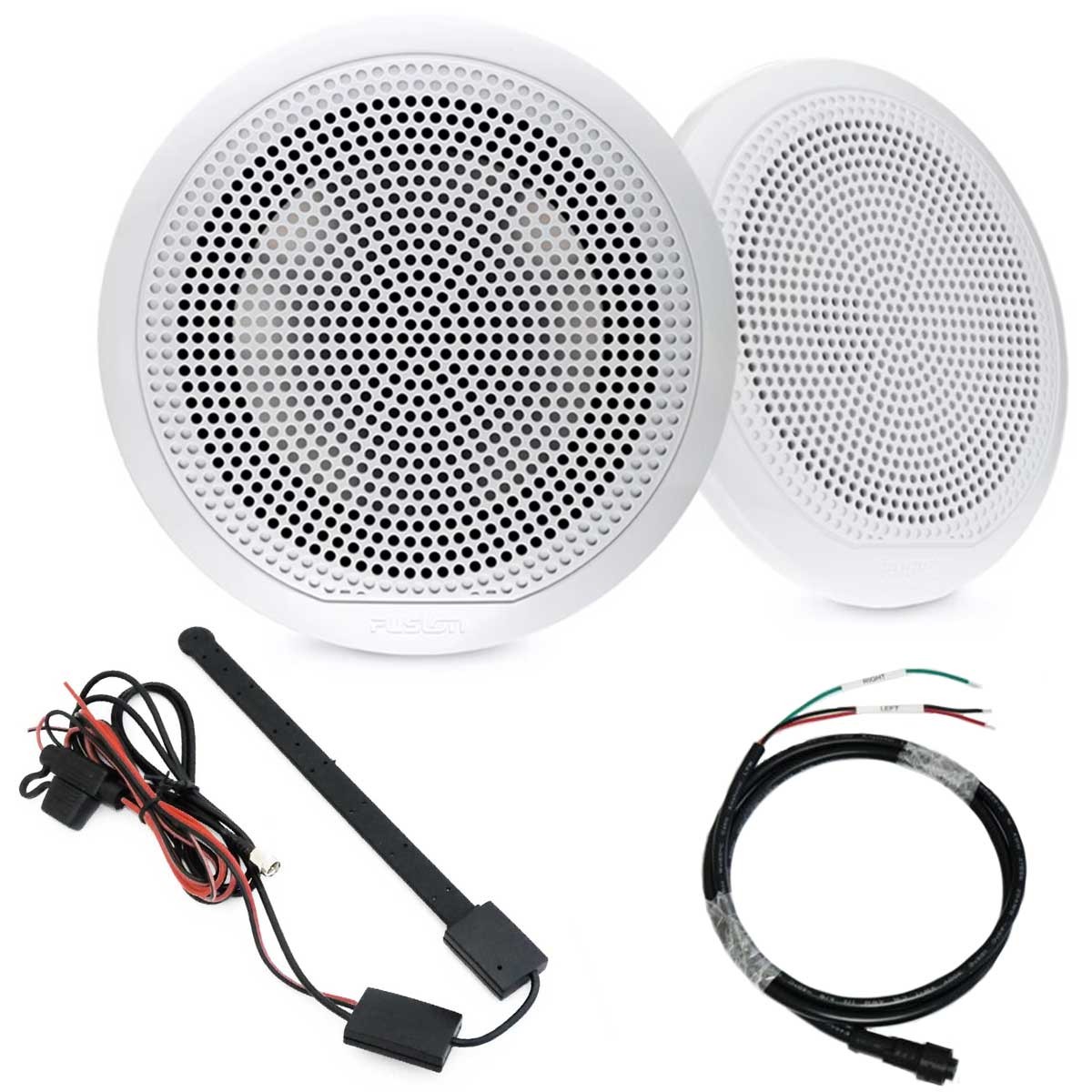 Pack audio Nova by Navicom avec haut parleurs Fusion 80W 6.5" + antenne FM/DAB + câble 1m pour haut-parleurs Fusion