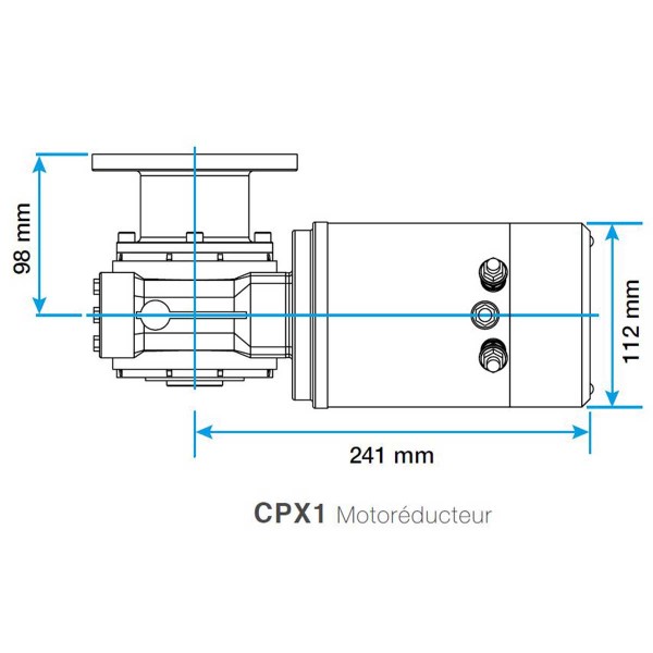 dimensions motoréducteur CPX1 lewmar - N°6 - comptoirnautique.com