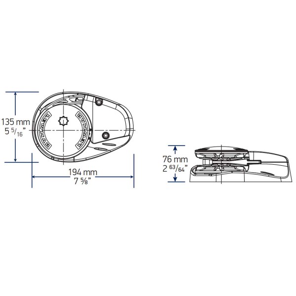 dimension guindeau vertical CPX0 lewmar - N°2 - comptoirnautique.com