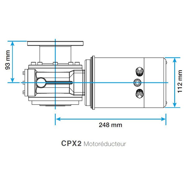 dimensions motoréducteur cpx2 lewmar - N°14 - comptoirnautique.com