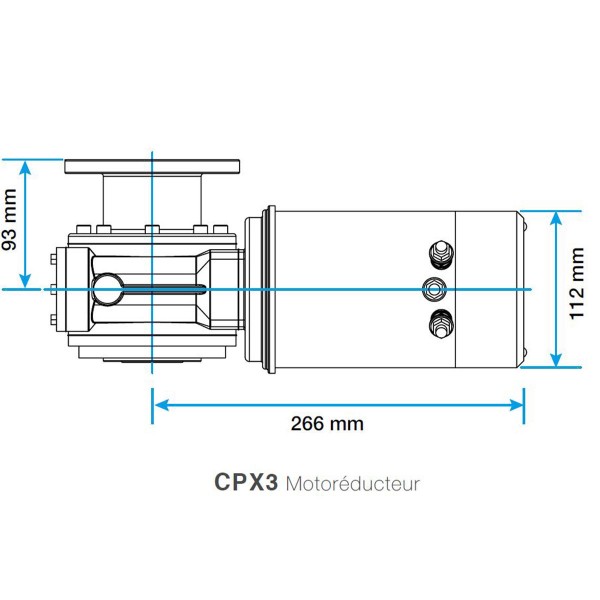 dimensions motoréducteur cpx3 lewmar - N°12 - comptoirnautique.com