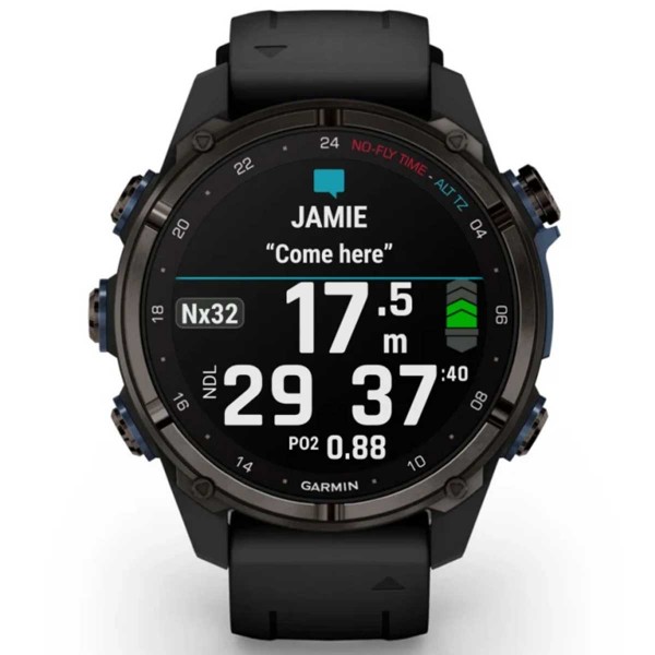 Montre de plongée Garmin Descent Mk3i - Carbon gray / noir - montre connectée GPS - Subwave - messagerie inter-plongeurs - N°12 - comptoirnautique.com
