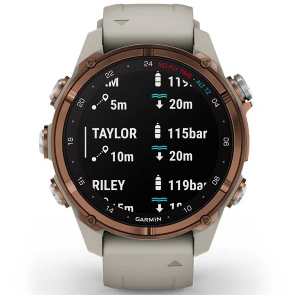 Montre de plongée Garmin Descent Mk3i - bronze/lin - montre connectée GPS - surveillance de la pression d'air 8 plongeurs - N°14 - comptoirnautique.com