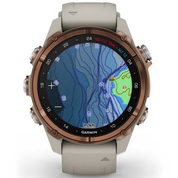 Montre de plongée Garmin Descent Mk3i - bronze/lin - montre connectée GPS - carte Diveview - N°15 - comptoirnautique.com 
