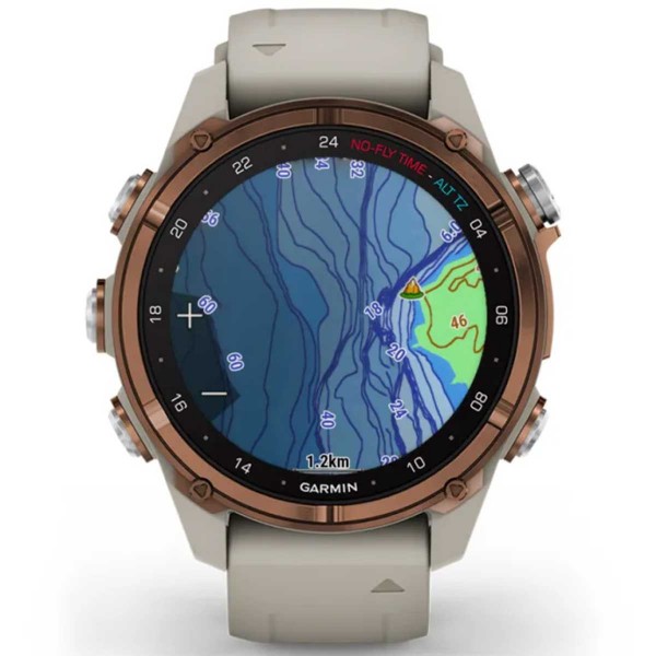 Montre de plongée Garmin Descent Mk3i - bronze/lin - montre connectée GPS - carte Diveview - N°16 - comptoirnautique.com