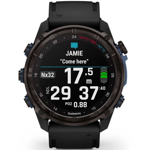 Montre de plongée Garmin Descent Mk3i 51 mm - Carbon gray / silicone noir - montre connectée GPS Subwave - messagerie - N°12 - comptoirnautique.com