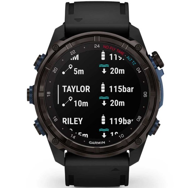 Montre de plongée Garmin Descent Mk3i 51 mm - Carbon gray / silicone noir - surveillance de la pression d'air 8 plongeurs - N°14 - comptoirnautique.com